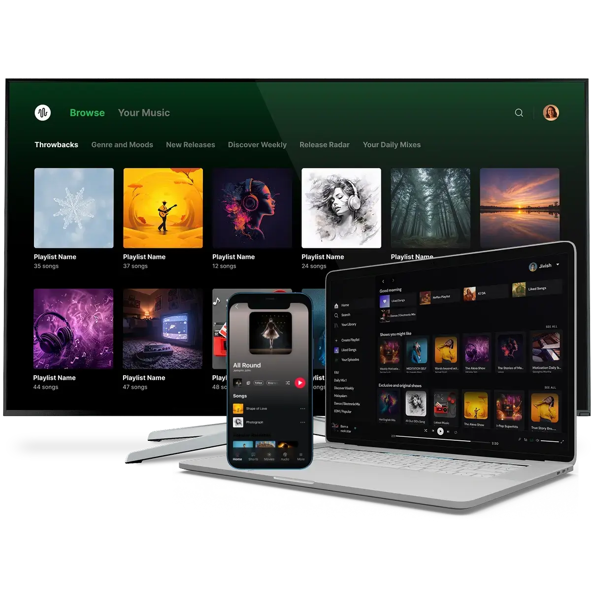 Spotify like music streaming