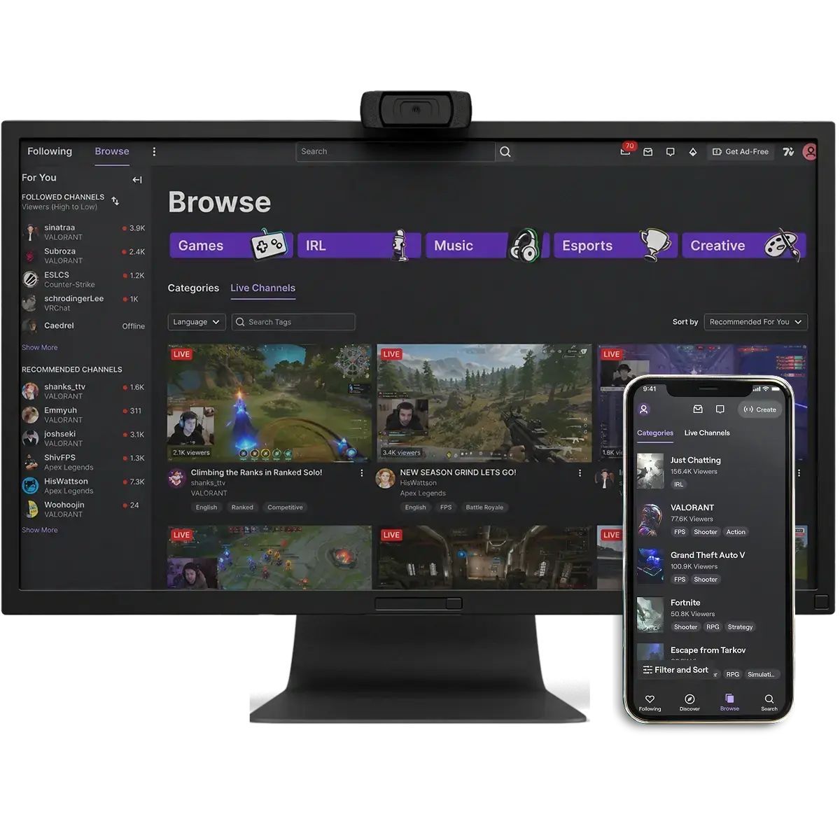 Twitch like live streaming