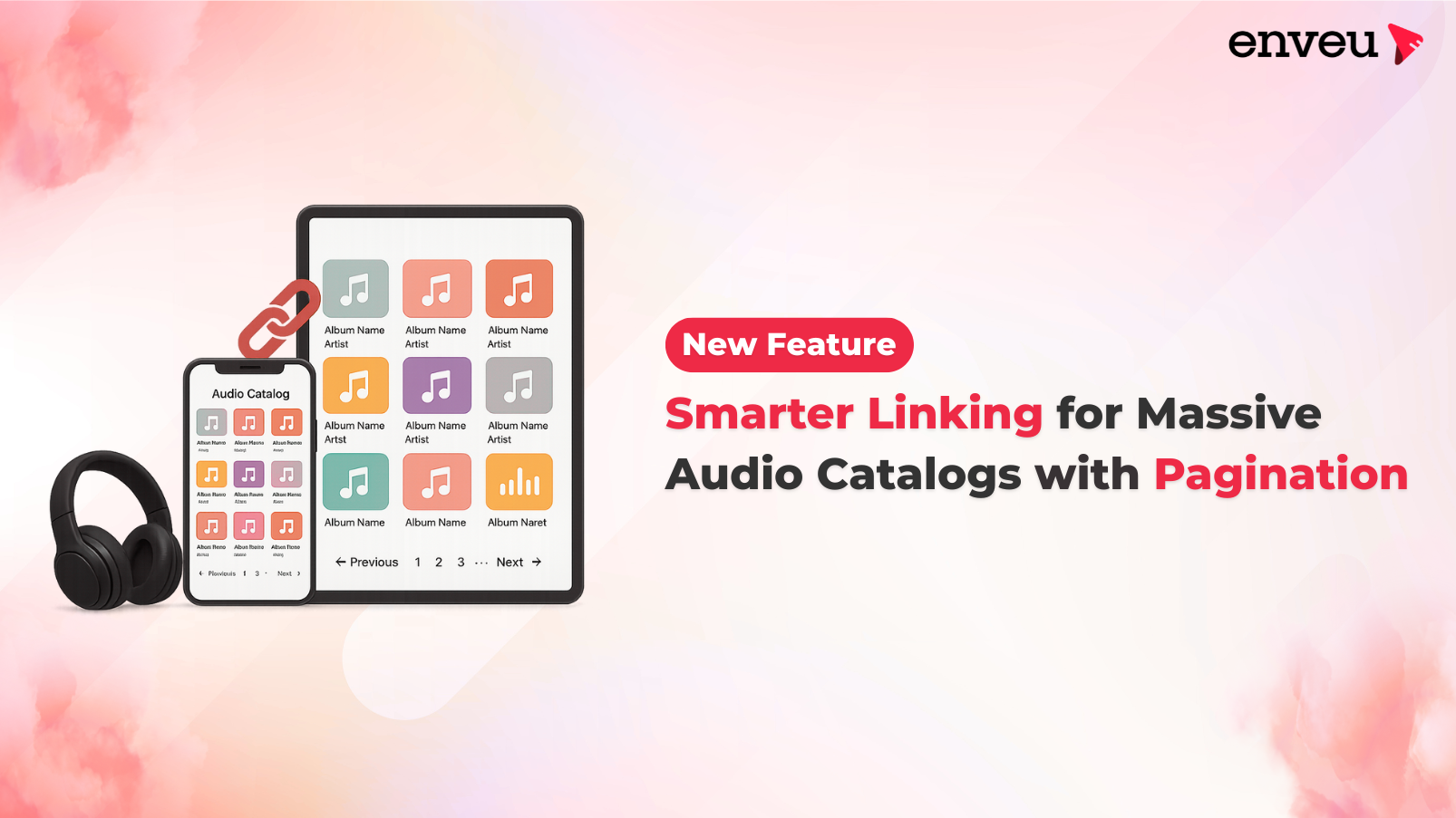 Smarter Linking for Massive Audio Catalogs with Pagination